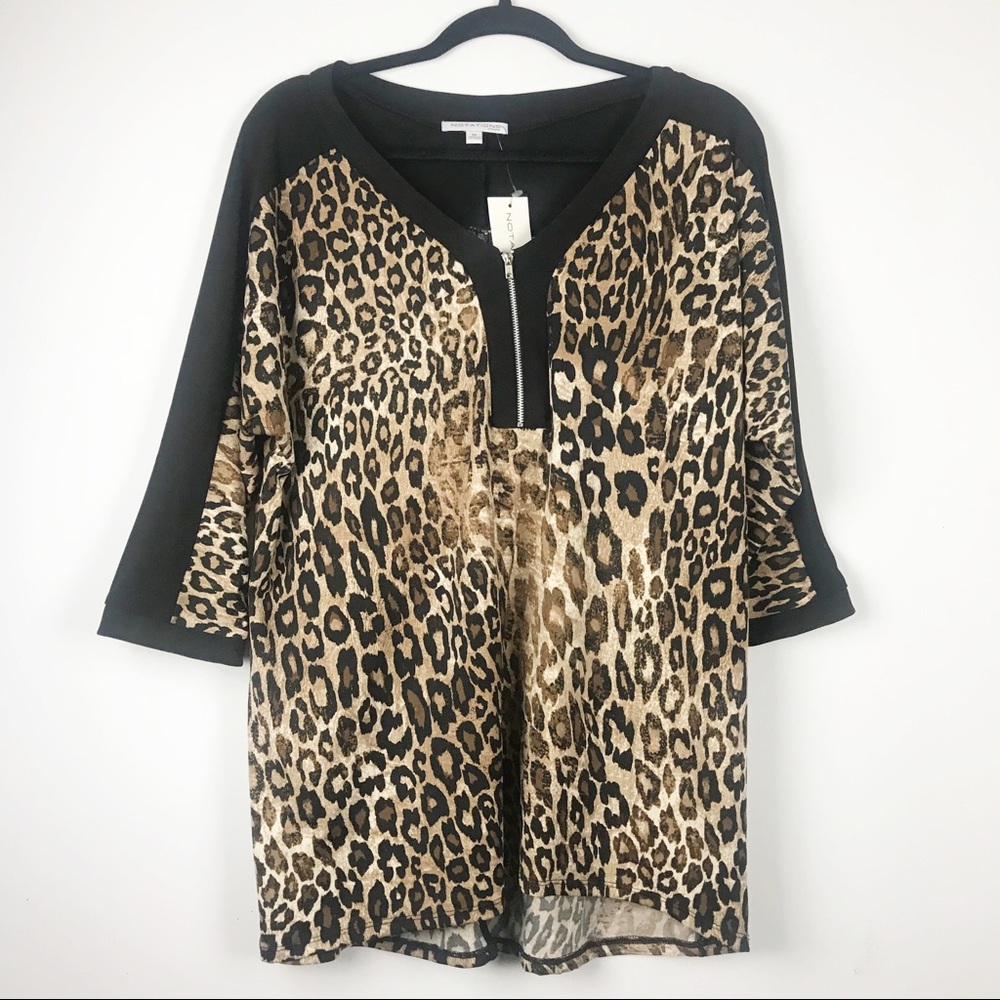 🔴Notations | Cheetah Print Blouse Top NWT